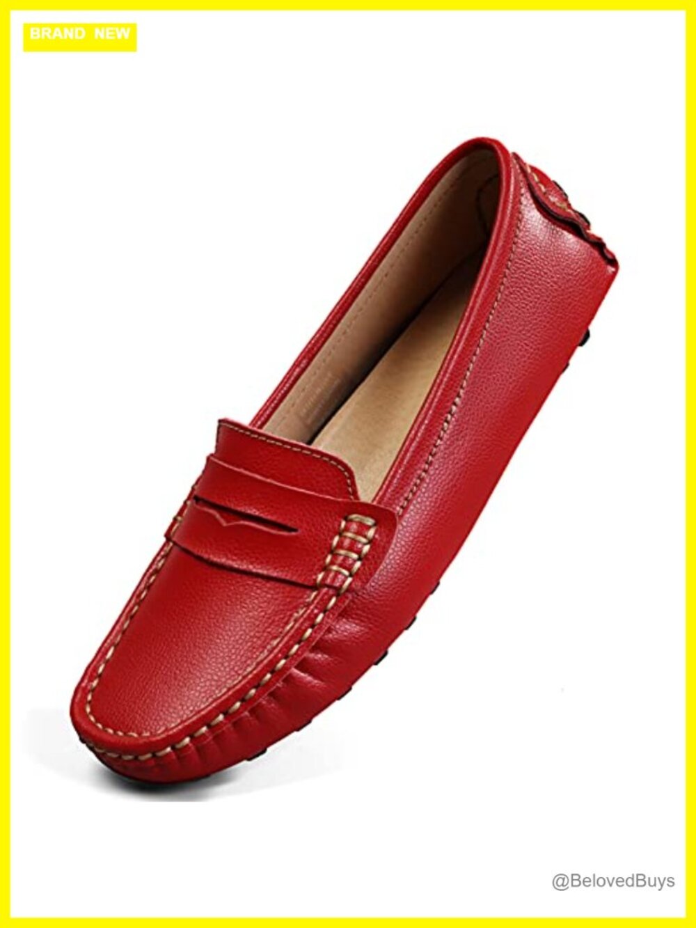 Handmade Genuine Leather Penny Loafers Slip-On Walking Flats